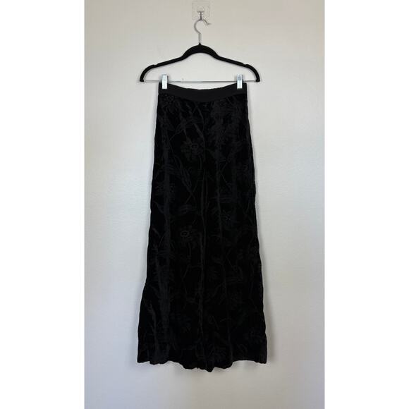 Ted Baker Velvet Floral High Rise Wide Leg Whimsy Cottagecore Witchy Pants 2 - Picture 3 of 6